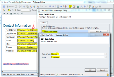 Update datafield
